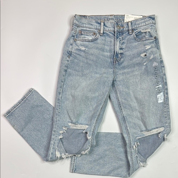 American Eagle Super High Rise Ankle Straight Jeans Size 4 - Picture 1 of 12